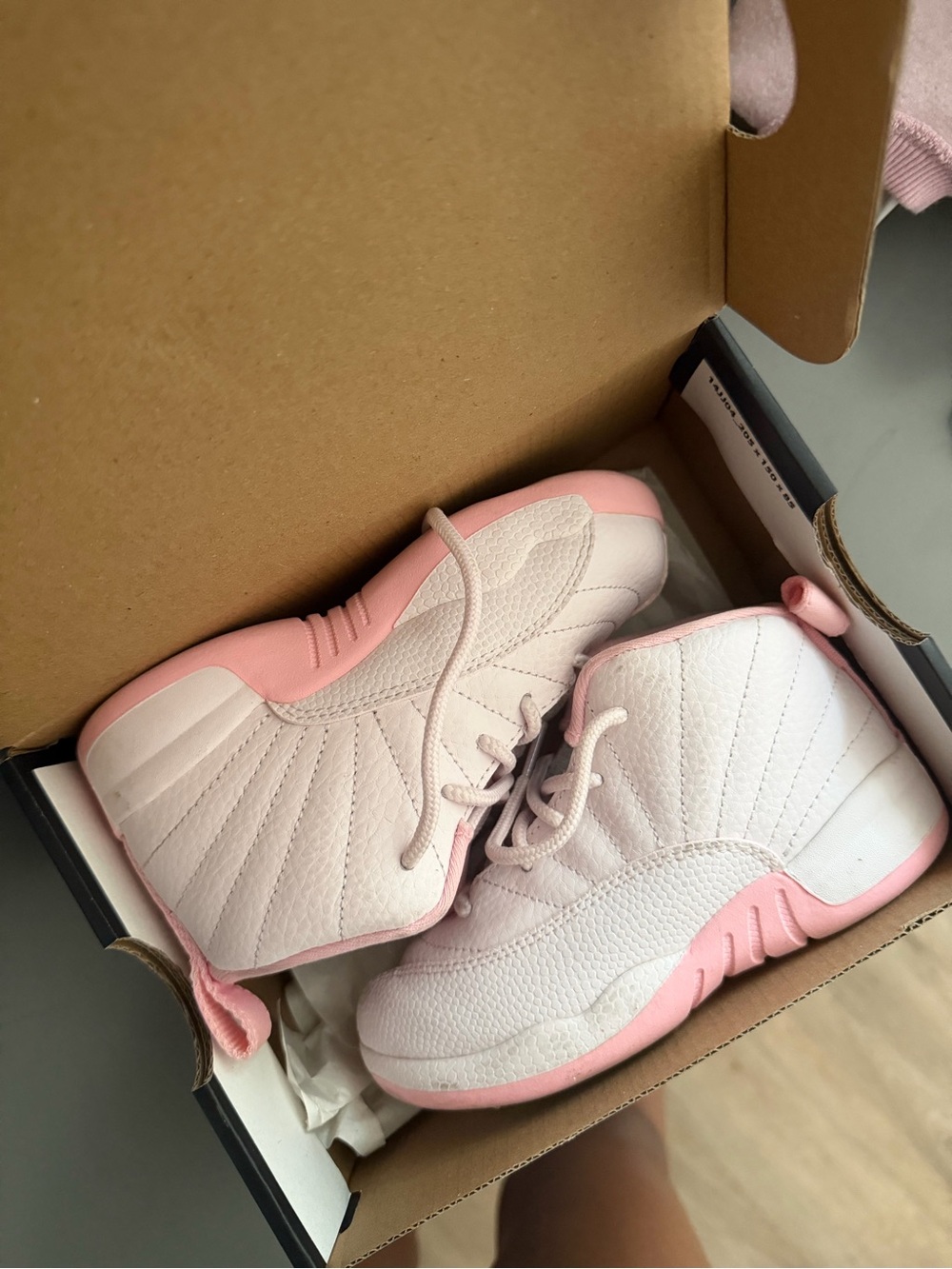 Jordan Kids Pink and White High-Top Sneakers